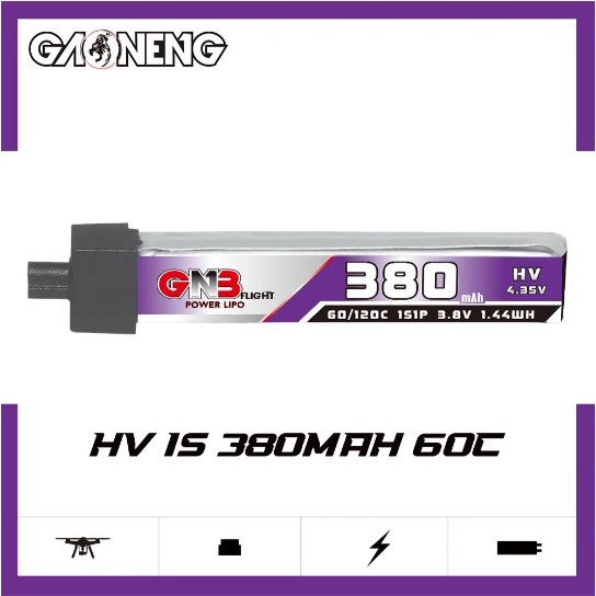 GNB 1s 380mAh 3.8v HV แบตเตอรี่ FPV สำหรับโดรน ร้านไทย ส่งไว 1-2 วัน