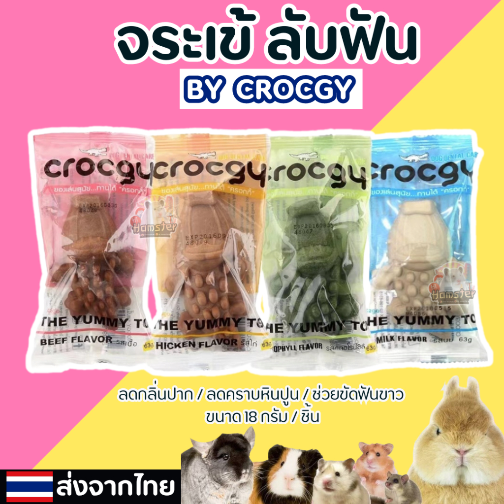 [HiHamster] จระเข้ลับฟัน Crocgy ขนม ที่ลับฟันสัตว์เลี้ยง อาหาร สำหรับแฮมสเตอร์ เม่นแคระ