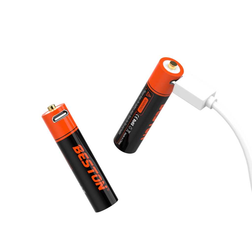 [ราคา 2 ก้อน] ถ่านชาร์จ 1.5V ชาร์จด้วยสาย USB ยี่ห้อ Beston ถ่านAA ถ่านAAA เลือกซื้อได้