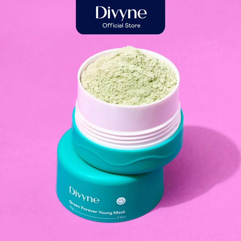DIVYNE Green Forever Young Mask 70g มาส์กหน้า มาส์กผสมสดลดริ้วรอย ฝ้า รอยสิว จุดด่างดำ