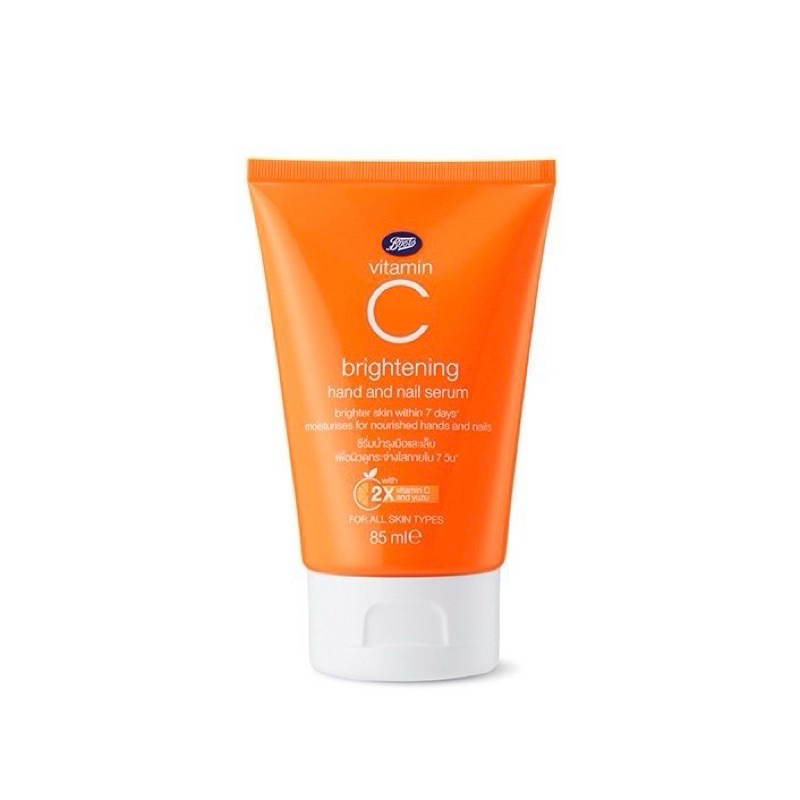บำรุงมือและเล็บ BOOTS VITAMIN C บู๊ทส์ วิตามิน ซี ไบร์ทเทนนิ่ง แฮนด์ แอนด์ เนล ซีรั่ม 85 มล.