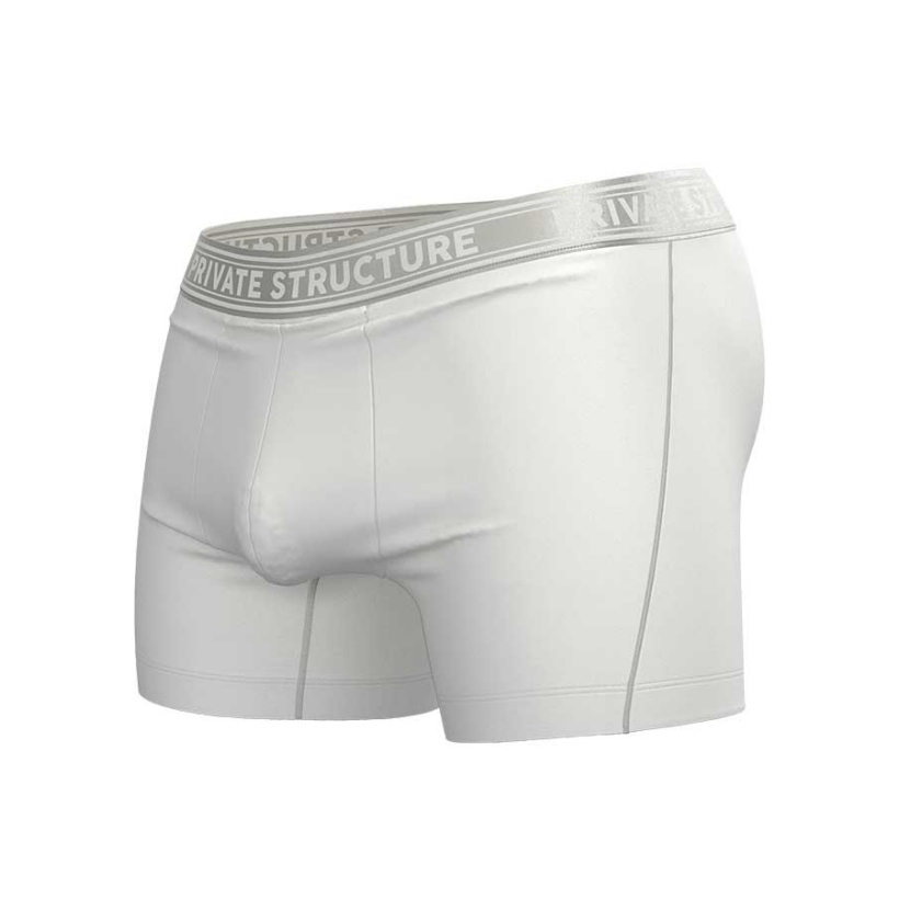 Private Structure กางเกงชั้นในชาย รุ่น Viscose From Bamboo Mid Waist Boxer Brief - Bright White [4380]
