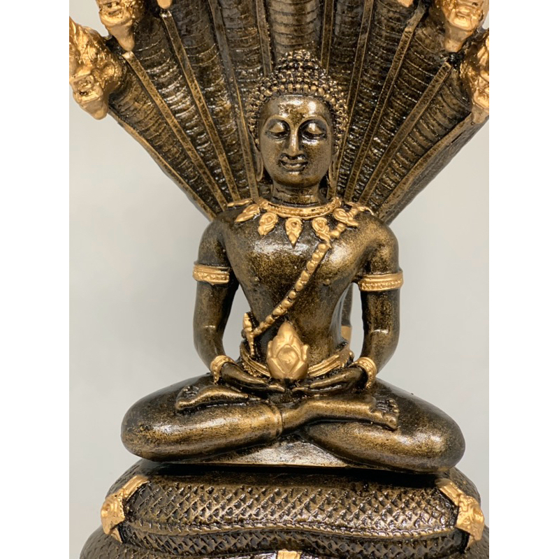 พระนาคปรกหน้าตัก5นิ้ว วัตถุมงคล เนื้อมวลสารแร่เหล็กน้ำพี้