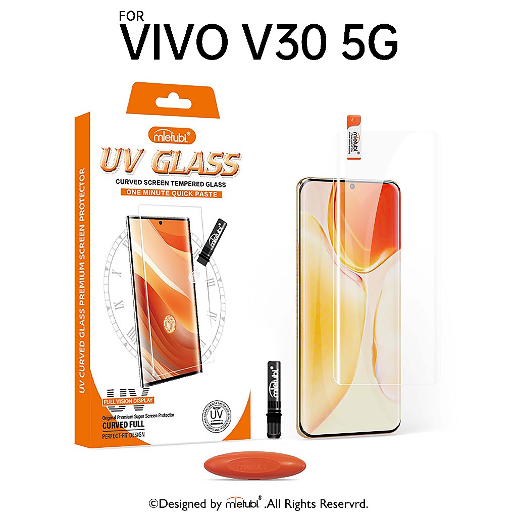 กระจกนิรภัย UV Mietubl For VIVO V30 5G แถมอุปกรณ์ติดฟรี เต็มจอ