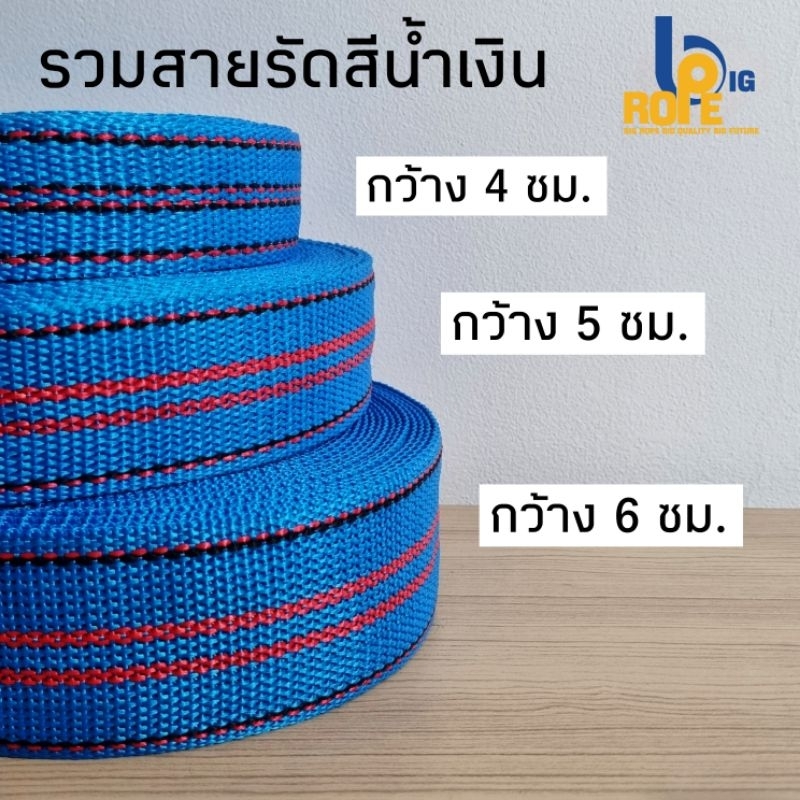 [รวมสายรัดทุกขนาดสีน้ำเงิน 20-50 เมตร] สายรัด เชือกรัด สายรัดรถบรรทุก สายเปล่า ไม่มีตะขอ ไม่มีก๊อกแก๊ก พร้อมส่ง
