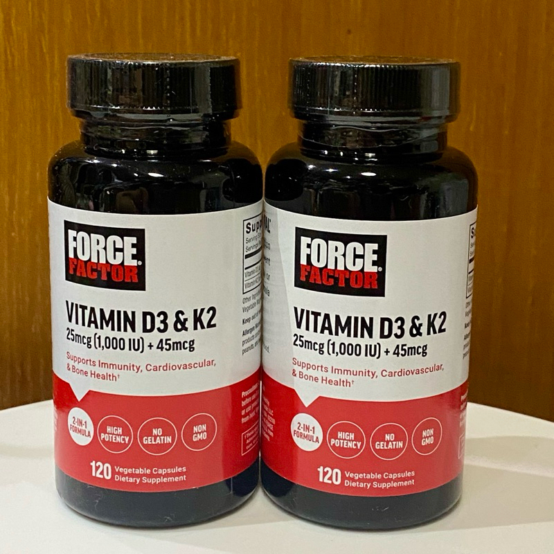 Force Factor Vitamin D3+K2 120แคปซูล
