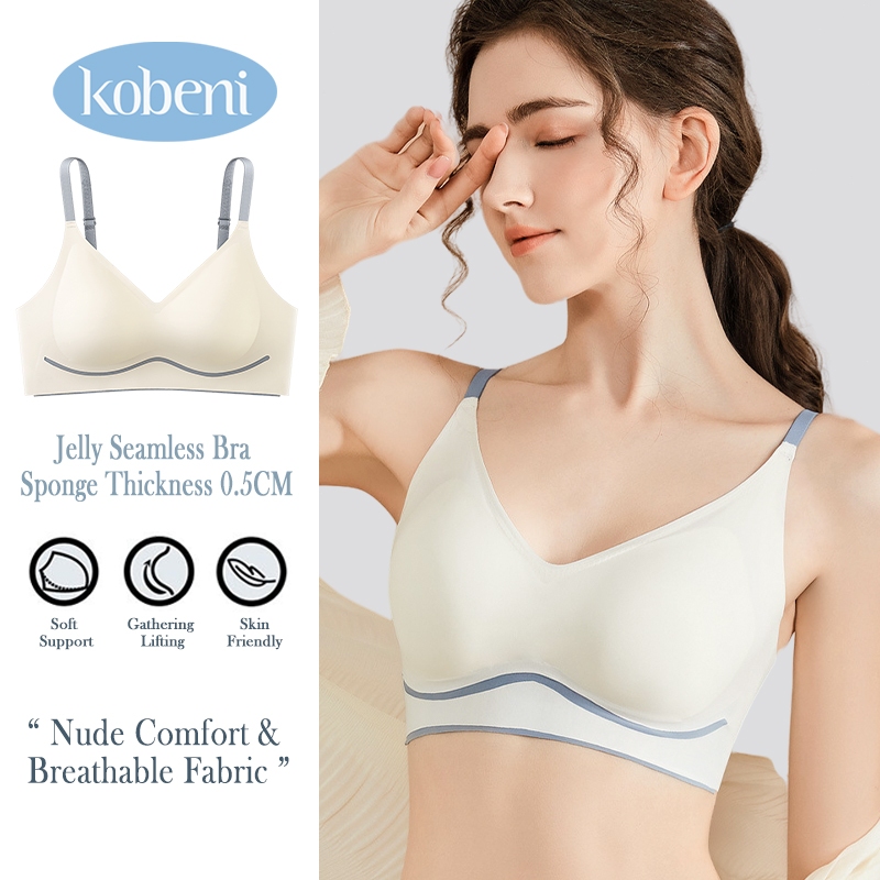 ⭐KOBENI⭐เสื้อใน Bra เสื้อชั้นในผู้หญิง เจลลี่บรา บาง ชุดชั้นในไร้รอยต่อ ใส่สบาย เนื้อผ้านิ่ม เก็บทรง
