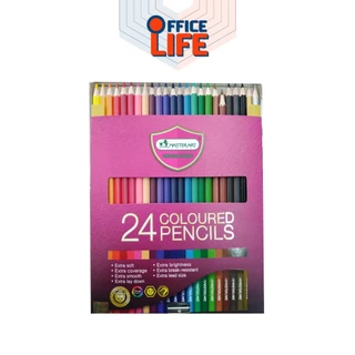 [รุ่นใหม่ สีสดกว่าเดิม] ดินสอสี สีไม้ มาสเตอร์อาร์ต Master art 24 สี แบบแท่งยาว 1หัว ( 1 กล่อง )