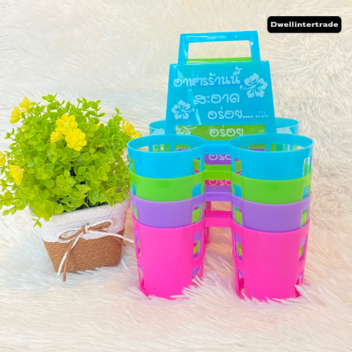 พวงพลาสติกใส่เครื่องปรุง พวงพริก 4 ช่อง No.BK-4003 คละสี