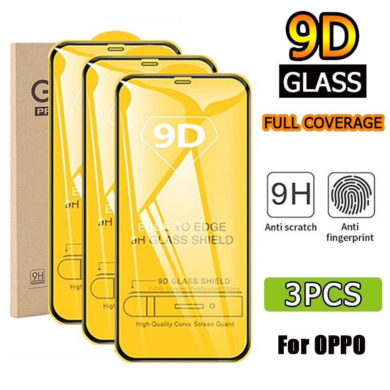 ฟิล์มกระจกนิรภัย 9D For OPPO A60 A17K A57 A79 A18 A78 A38 A98A77S A76 A16 A31 A74 A5 A9 2020 A54 A92 A95 A53 A12 A3S A93
