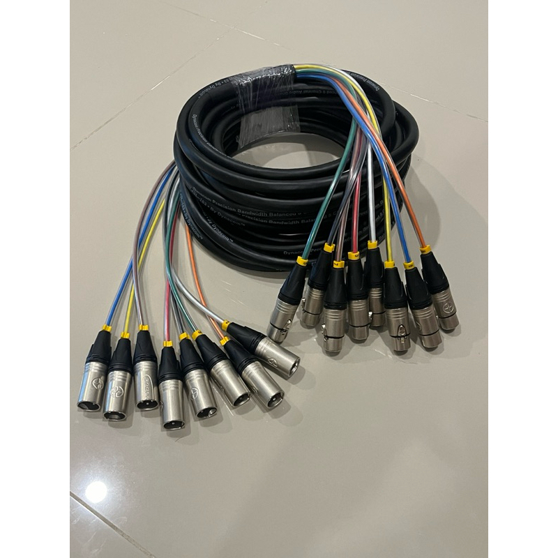 สายมัลติคอร์8คอร์XLRผู้/เมียทำจากสายมัลติคอร์ของDynacomหัวของLidgeทั้งชุด