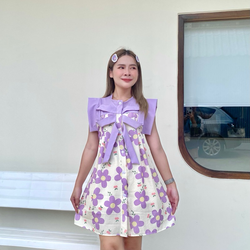 marada dress. เดรสน่ารักๆ ยาว 32นิ้ว