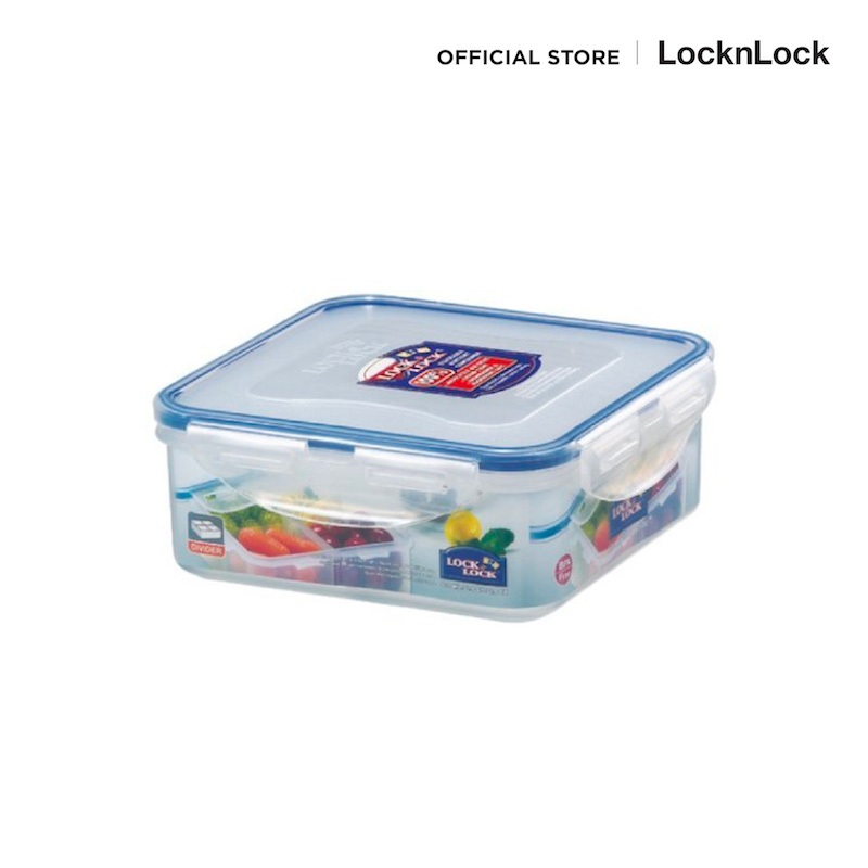 Lock&Lock กล่องพลาสติกถนอมอาหารพร้อมช่องแบ่ง Classic Container ความจุ 870 ml. รุ่น HPL823C