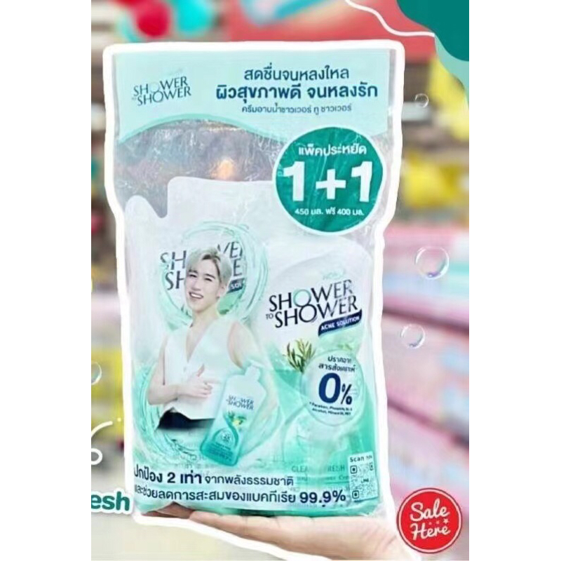 ยกลัง 6 แพค ครีมอาบน้ำ shower to shower set 1 แถม 1 ขนาด 450 มล + refill 400 มล