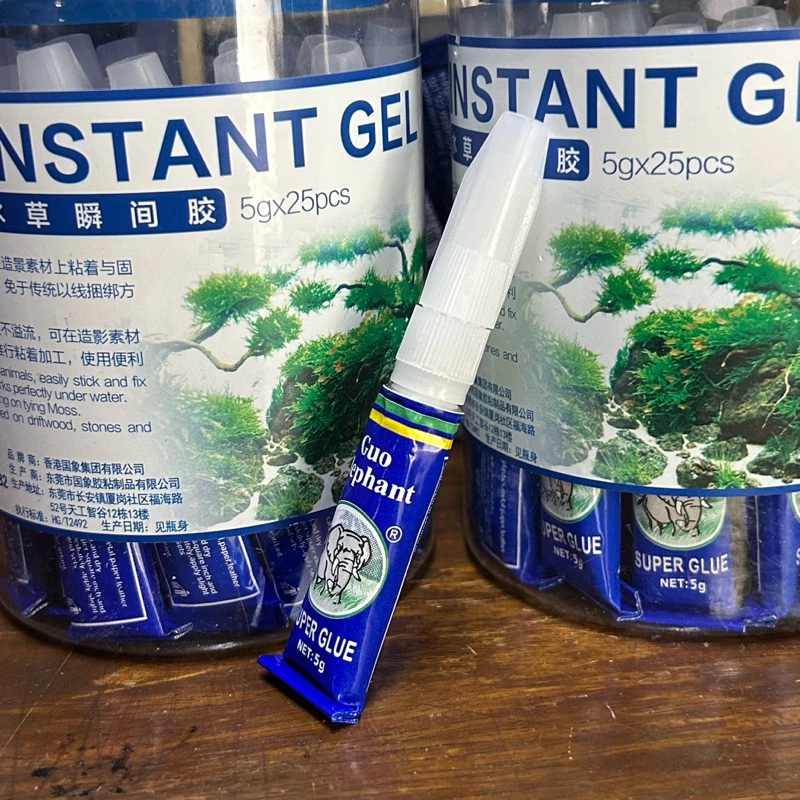 (มีโปร 3 หลอด 100฿) Guo elephant instant glue 5 g. กาวเจล กาวช้าง ติดไม้น้ำ มอส ปะการัง หิน ซ่อม ขอนไม้ เจลคงตัว ติดแน่น
