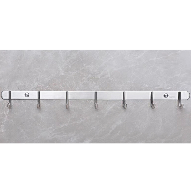 ราวตะขอ ราวแขวน อเนกประสงค์ สแตนเลส 304 แบบ 7 ตะขอ ความยาว 38 ซม. Stainless Steel 304 Multipurpose Hook, 7 hooks, 38 cm.