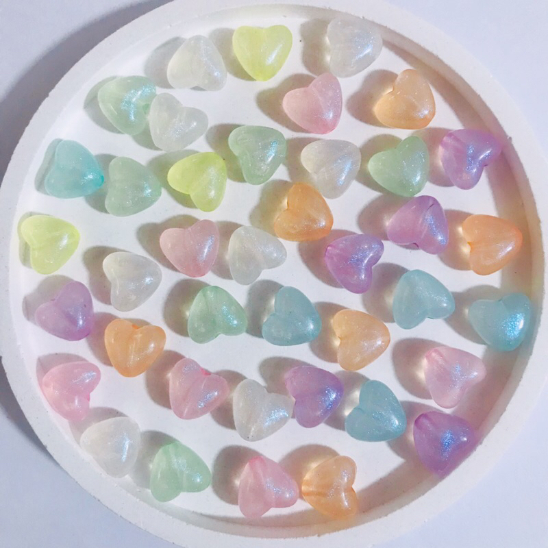 จี้หัวใจ เรืองแสงได้ 20 ชิ้น เลือกสีได้ | DIY จี้กำไล จี้สร้อยคอ จี้พวงกุญแจ