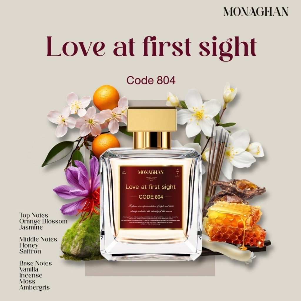 Love at first sight Code 804 น้ำหอมผู้หญิง กลิ่นออกเดต หอมหวาน ได้กลิ่นเป็นตกหลุมรัก Monaghan Perfum