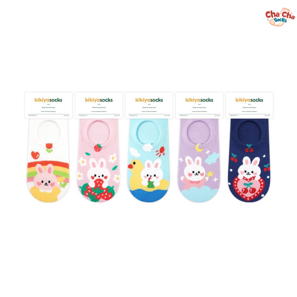 [พิมพ์โค้ด CHAC11 ซื้อ 300.- ลด 60.-]Chacha socks - ถุงเท้าข้อสั้น Lovely Bunny no show socks แบรนด์kikiya ถุงเท้าเกาหลี