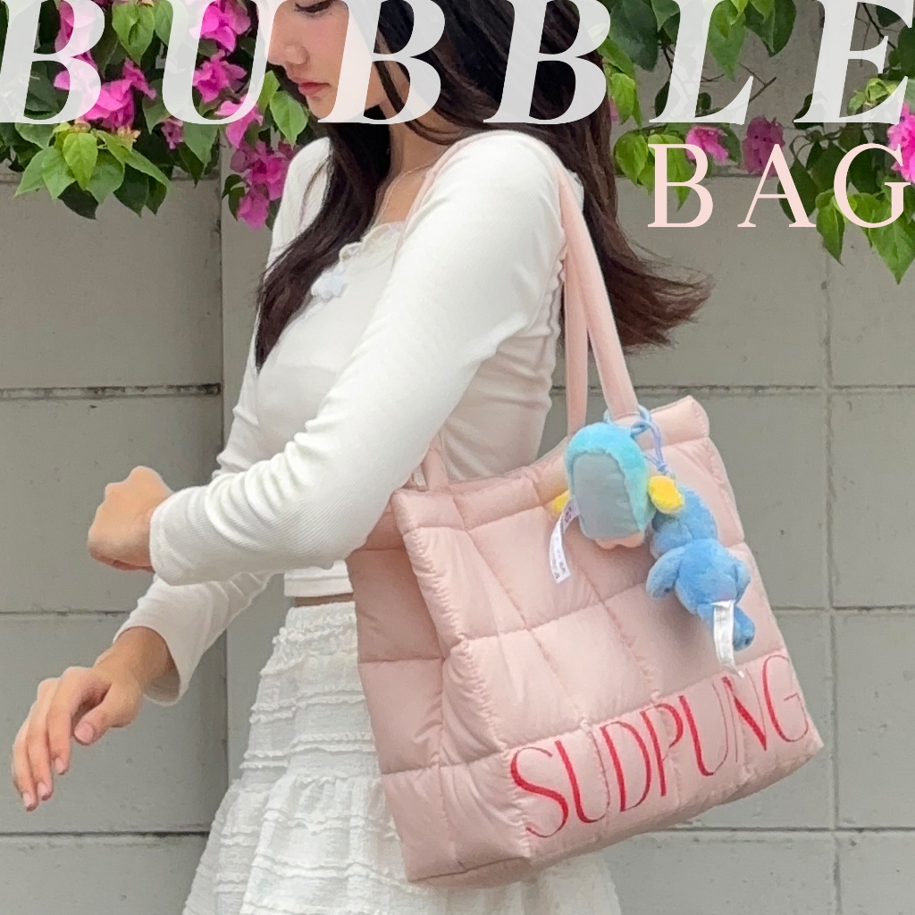 Bubble bag_SP044 กระเป๋าผ้าร่มบับเบิ้ล นุ่มนิ่ม กันน้ำ จุของเยอะ ใช้ได้ทุกวัน สไตล์เกาหลี