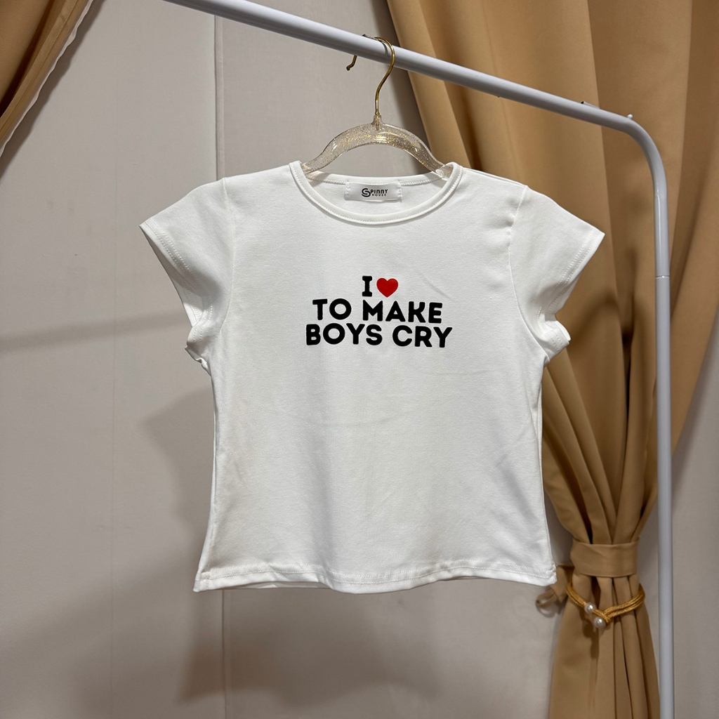 🌈SpinnyHouse🌈เสื้อBABYTEE คอกลมแขนเต่อ ผ้ายืดยูนิโค่ 🫧 สกรีนลายน่ารักสุด ทรงนี้ต้องมี รุ่น ไอเลิฟ B-010-1-A