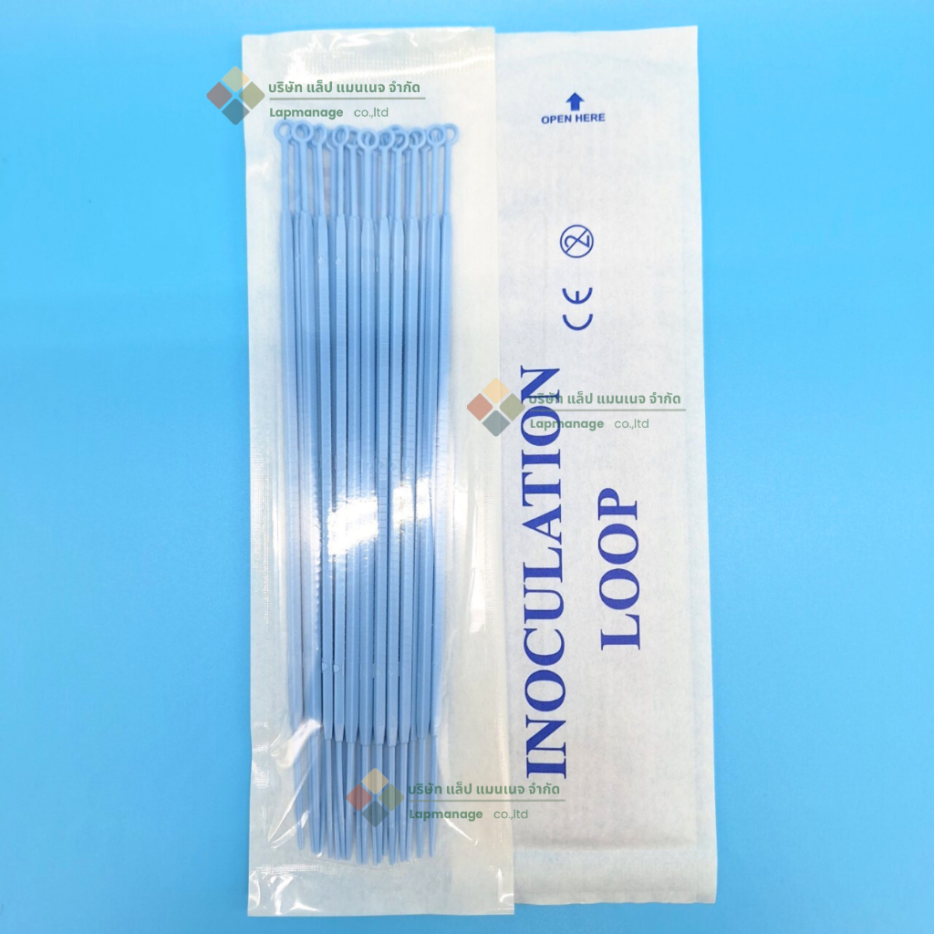 ไม้เขี่ยเชื้อพลาสติกปราศจากเชื้อ ขนาด 1,10 ไมโครลิตร ,Sterile Innoculating Loop size 1,10ul (20 pcs/
