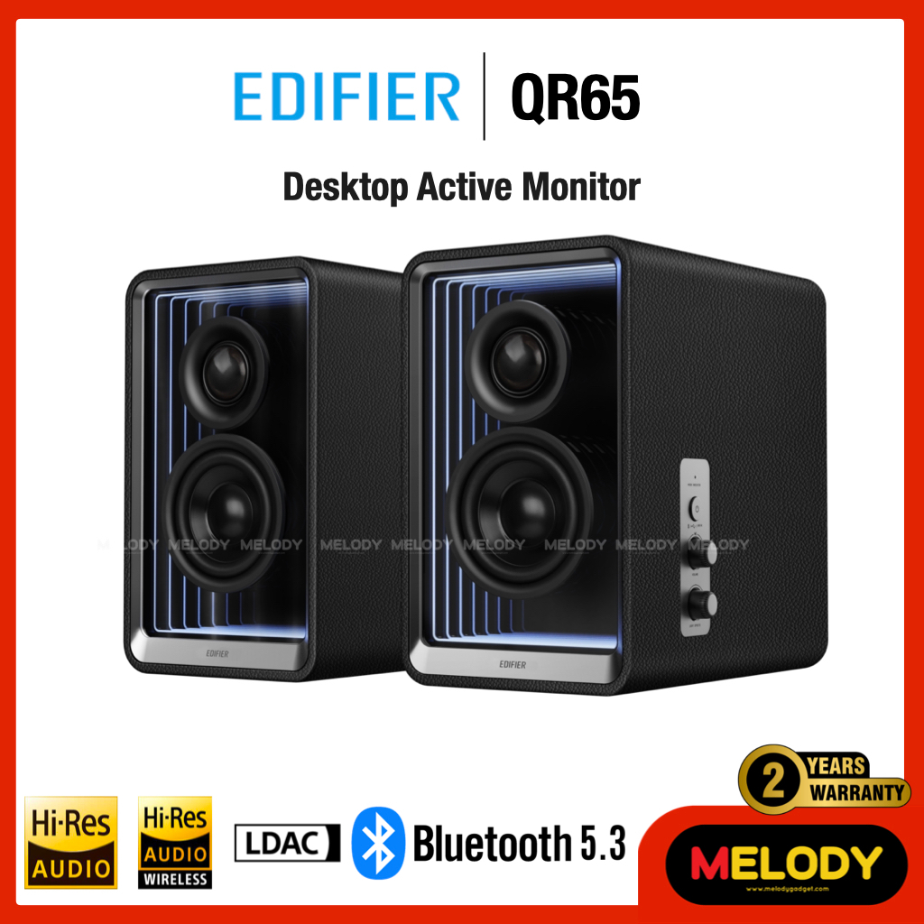Edifier QR65 Desktop Active Montior 2.0 65w.RMS. Bluetooth 5.3 LDAC Hi-Res Wireless รับประกันศูนย์​ 