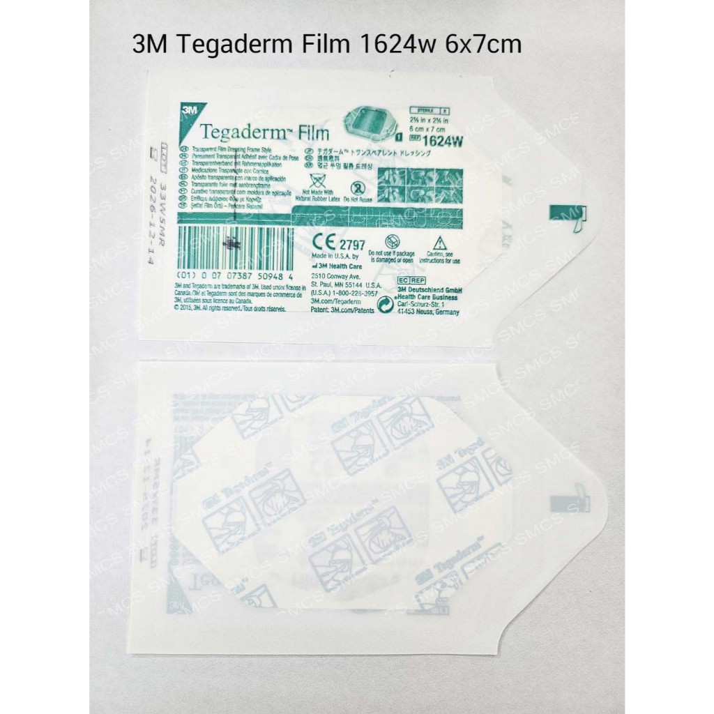 แบ่งขาย  3M Tegaderm Film  แผ่นเทปใสปิดแผลกันน้ำ (1624W)  ขนาด 6x7cm