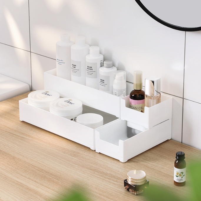 กล่องแบ่งพาทิชั่น แบ่งช่องในลิ้นชัก กล่องเก็บของลิ้นชักพลาสติก และจัดเรียงโต๊ะ ให้เป็นระเบียบ เป็นโซน ๆ สไตล์มินิมอล - รูปที่ 5