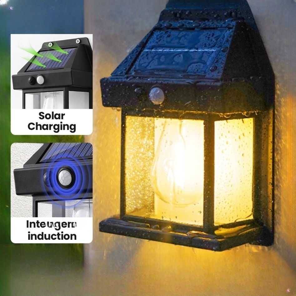โคมไฟติดผนังพลังงานแสงอาทิตย์ LED Motion Sensor โคมไฟกลางแจ้งสำหรับสวน Patio Waterproof Solar Light
