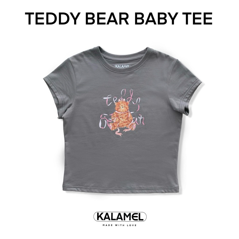 Kalamel เสื้อยืดผู้หญิง Baby Tee รุ่น Teddy bear baby tee