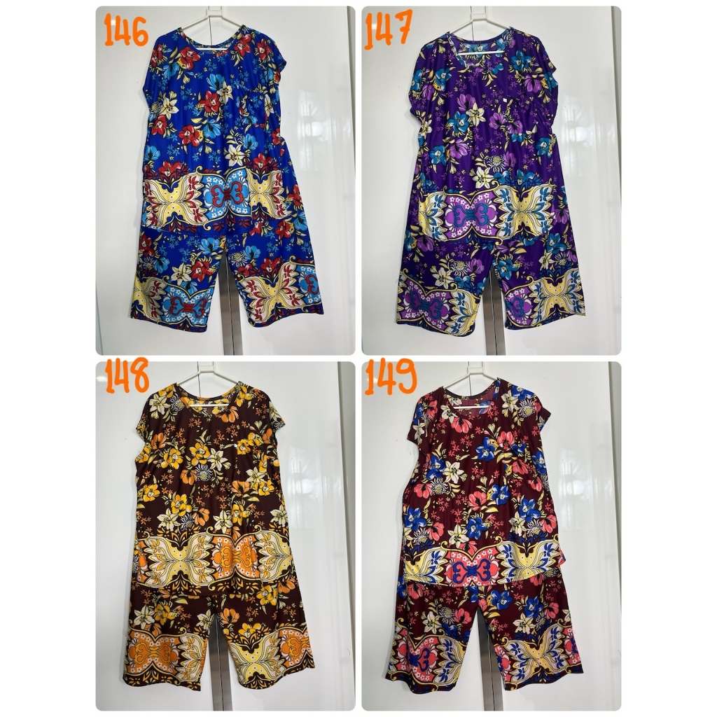 ชุดอยู่บ้านผ้ายืดเนื้อนุ่ม เบอร์7 ใหญ่สุด อก 44-45 นิ้ว ไซส์ใหญ่ ขา 4 ส่วนเลยเข่า แขนสั้น
