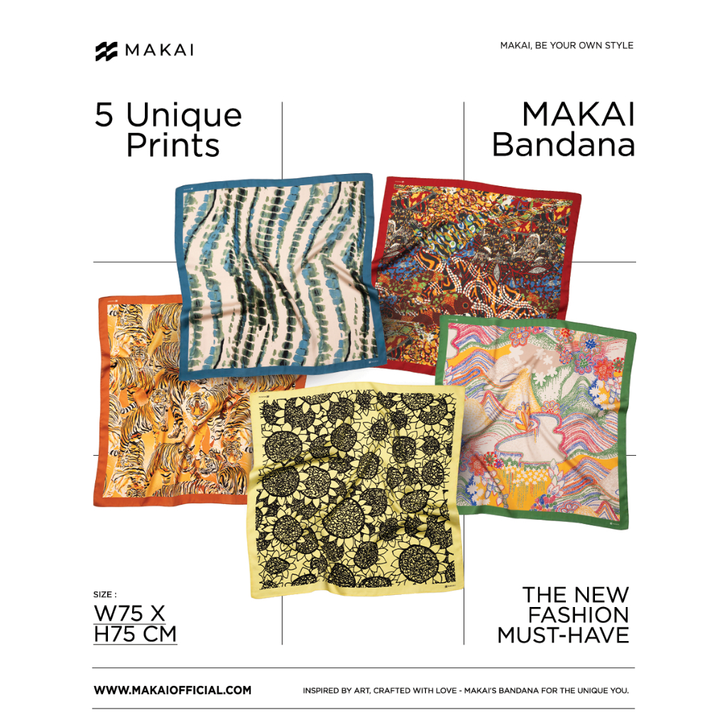 MAKAI Bandana - ผ้าโพก size 75x75 cm