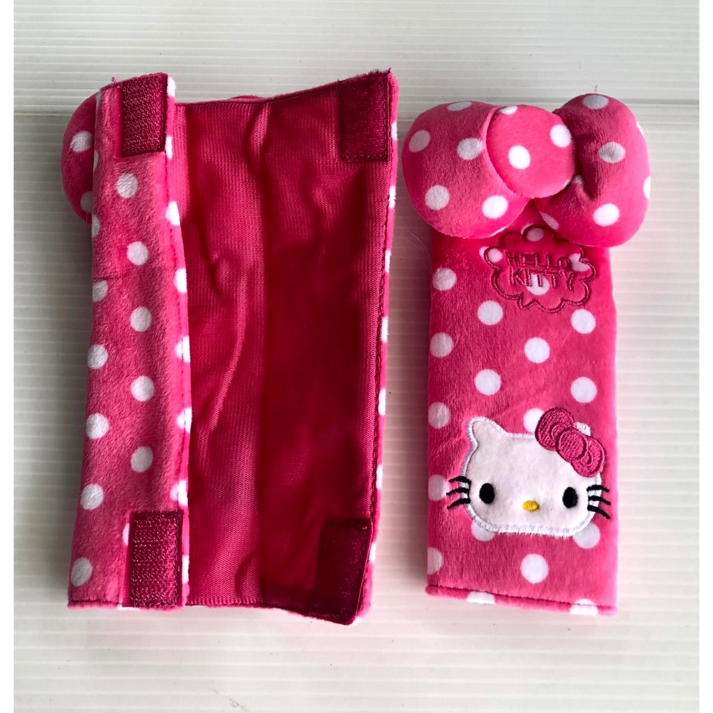 (งานผ้า) หุ้มเข็มขัดนิรภัยรถยนต์​ #kittyคิตตี้ชมพูลายจุดขาว  แพ็ค​คู่ - รูปที่ 5