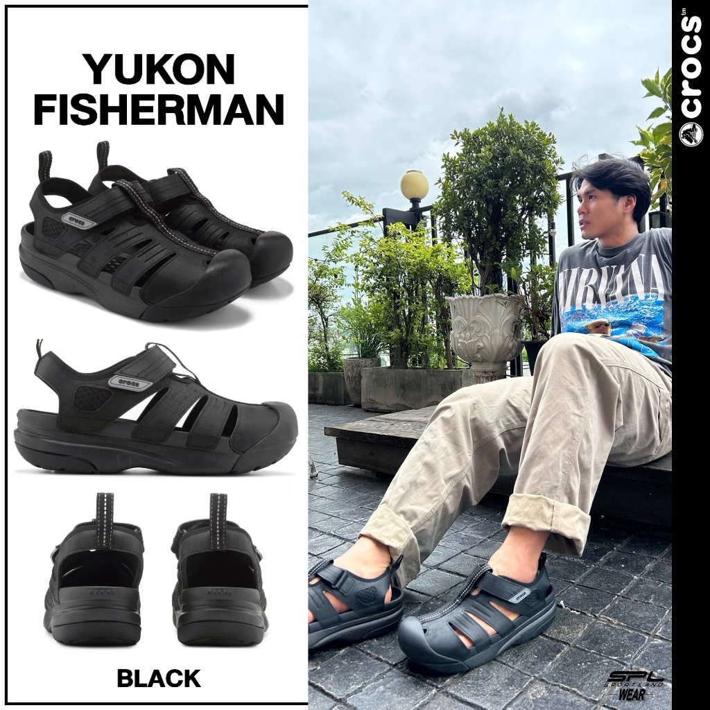 Crocs รองเท้าแตะ รองเท้าลำลอง M Yukon Fisherman 209875-001 (3290)