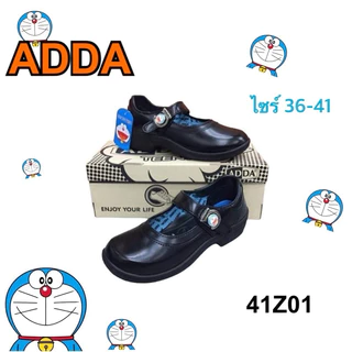 [ลูกค้าใหม่ราคา 1 บาท]รองเท้านักเรียน ADDA 41Z01 รองเท้าหนังดำ ลายโดเรม่อน ลิขสิทแท้ จากบริษัท ไซร์31-41 หนังดำผู้หญิง