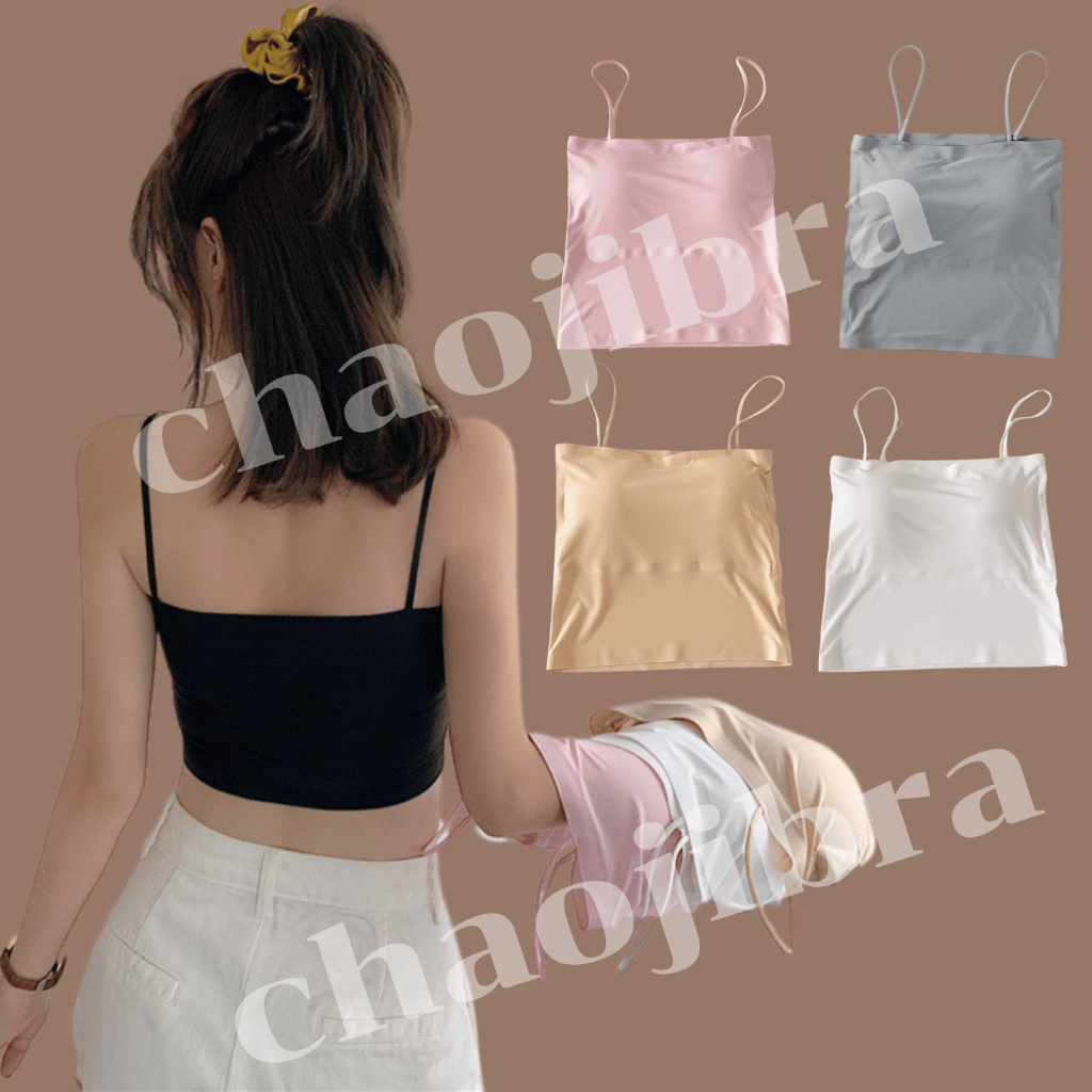 เสื้อสายเดียวชั้นในหญิง B-090 เสื้อสายเดี่ยวยาวเต็มตัว สายเดียวผ้าลื่นใส่สบาย มีฟองน้ำเสริม พร้อมส่ง