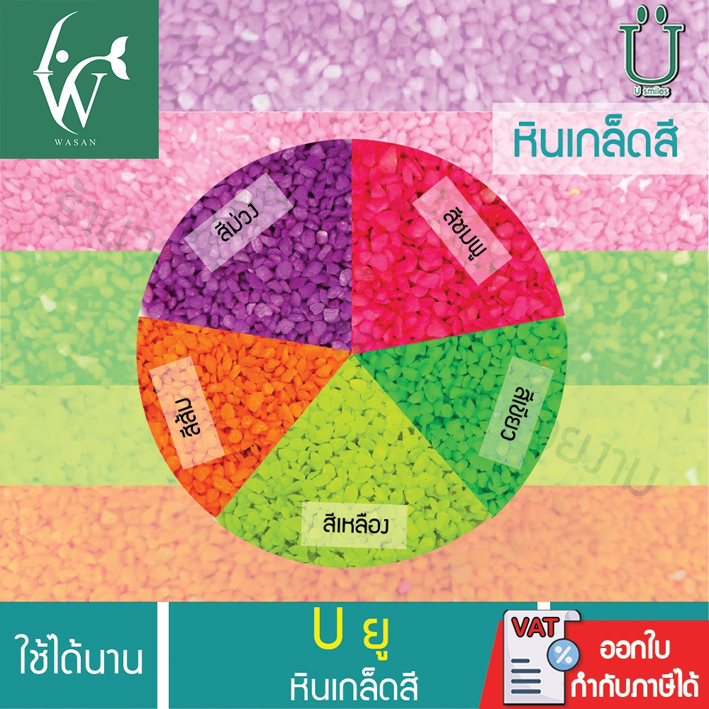 หินโรยหน้ากระถาง หินใส่ตู้ปลา หินเกล็ดสี หินโรยหน้าแคดตัส หินตกแต่งสวน ขนาด 1 กิโลกรัม