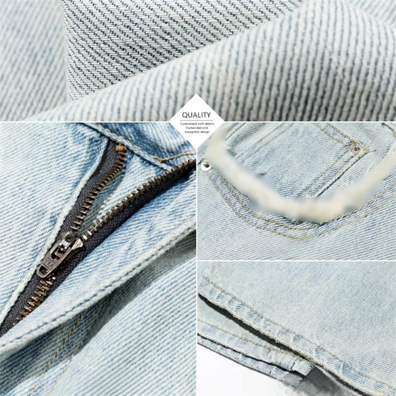 Beaman-X ยีนส์ขากระบอก สไตล์เกาหลี ระบายอากาศดี เนื้อผ้าใส่สบาย 💥พร้อมส่ง💥 เอวยางยืด แฟชั่นเท่ - รูปที่ 5