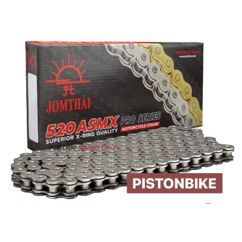 โซ่ จอมไทย JOMTHAI ตราพระอาทิตย์ โซ่520 ASMX / ZSMX แบบ XRING 120 ข้อ สี Standard (BB) สีเหล็ก by Pi