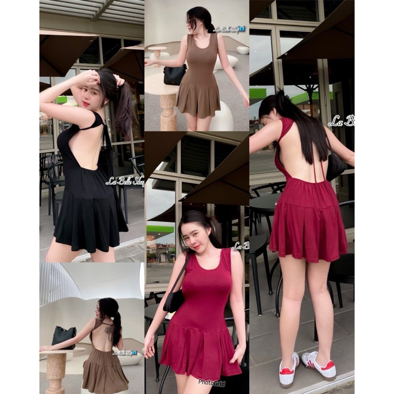 MNV STUDIO  mini dead มินิเดรสกล้ามเว้าหลังสุดแช่บบบบ🔥🔥🔥❤️❤️ทรงชายระบายย b89