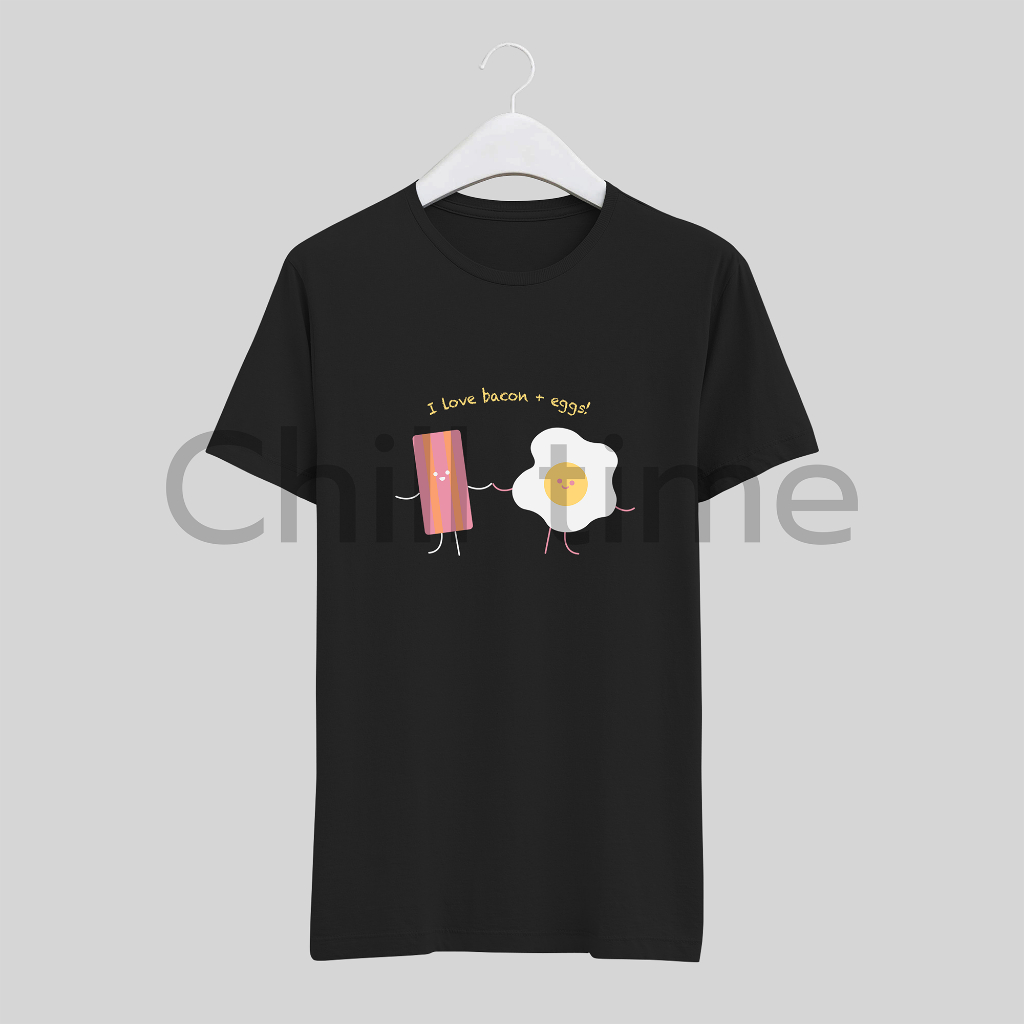เสื้อยืดลาย I love bacon + eggs