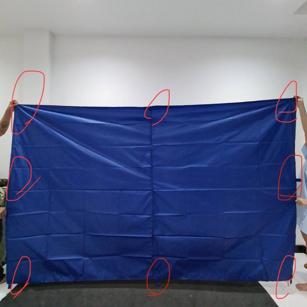 ผ้าใบฟรายชีทเคลือบ UV กันแดด กันฝน  เก็บง่าย ผูกเชือกได้ น้ำหนักเบา เป็นผ้าร่มแห้งเร็ว - รูปที่ 3