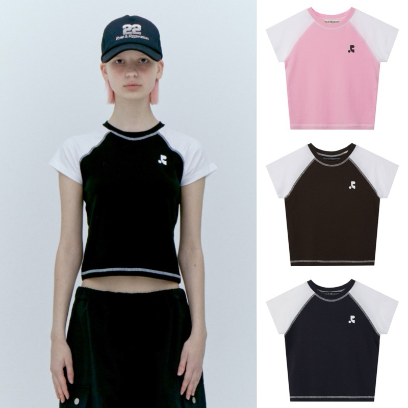 [แท้/พรีออเดอร์] REST&RECREATION - RR RAGLAN CROP TOP