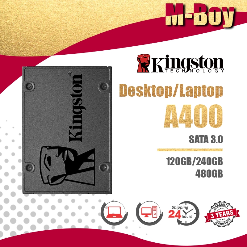 【สินค้าเฉพาะจุด】Kingston 120GB/240GB/480GB A400 SSD SATA 3 2.5 Inch Internal Solid State Drive
