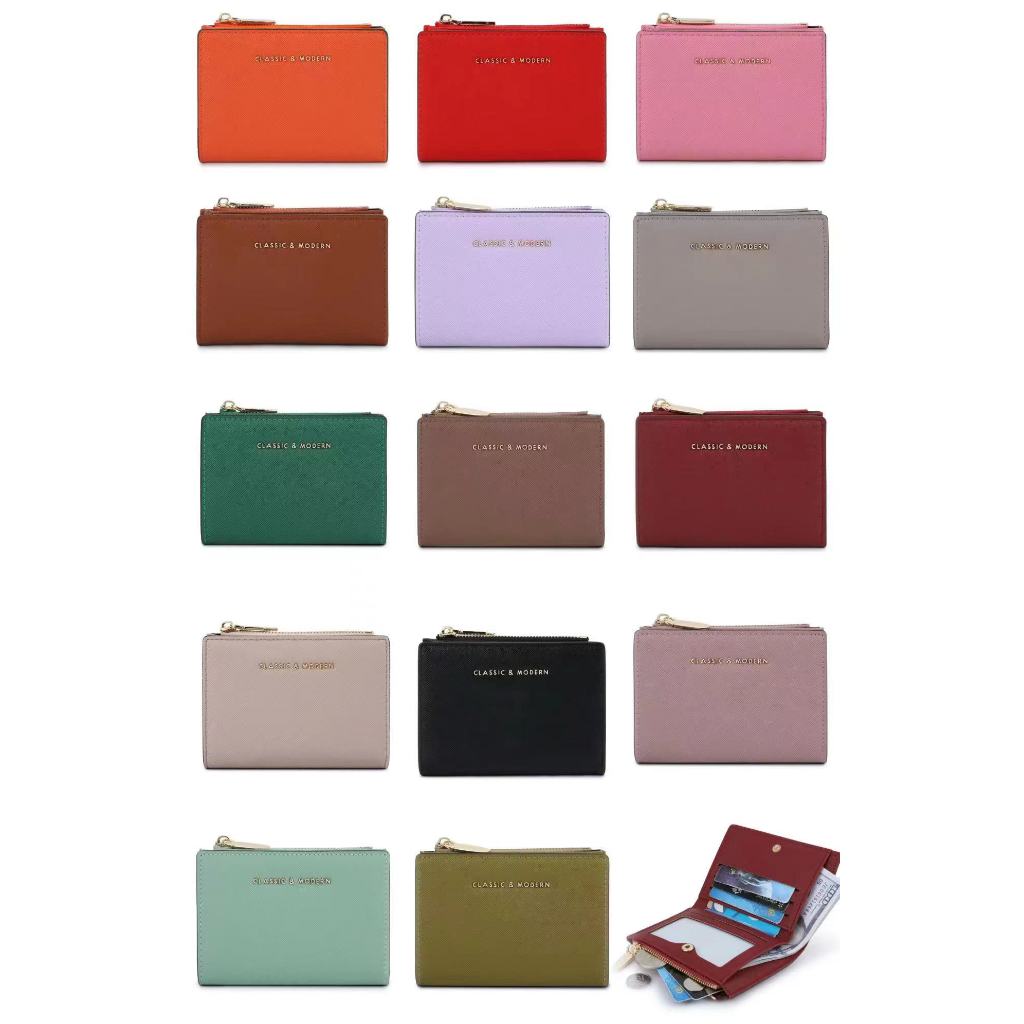 สีใหม่พร้อมส่งในไทย]กระเป๋าสตางค์ 2พับใบสั้น classic&moden กระเป๋าสตางค์ผู้หญิงสไตล์เกาหลี แฟชั่นมาใหม่ของขวัญวันเกิด339