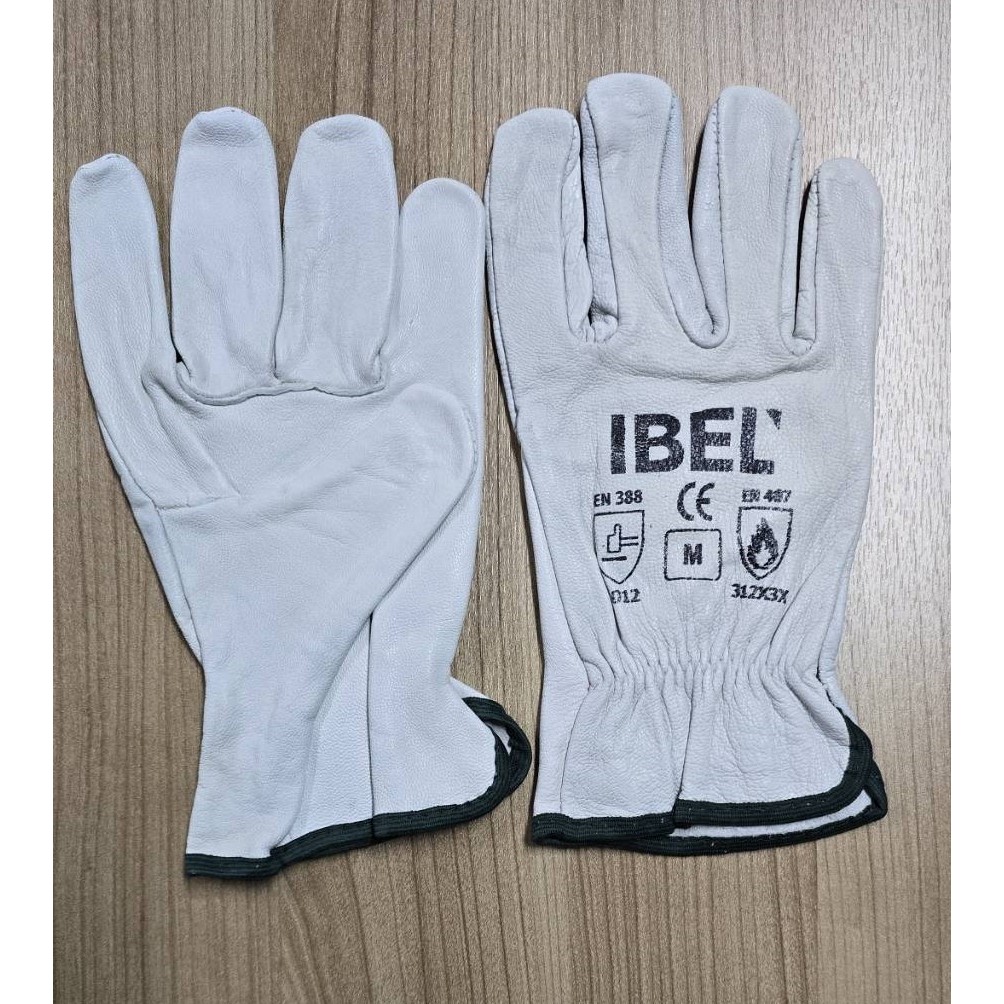 ถุงมือหนังอาร์กอนหนังแพะ กันความร้อน สีขาว IBEL SIZE M  แบบสั้น 🔥