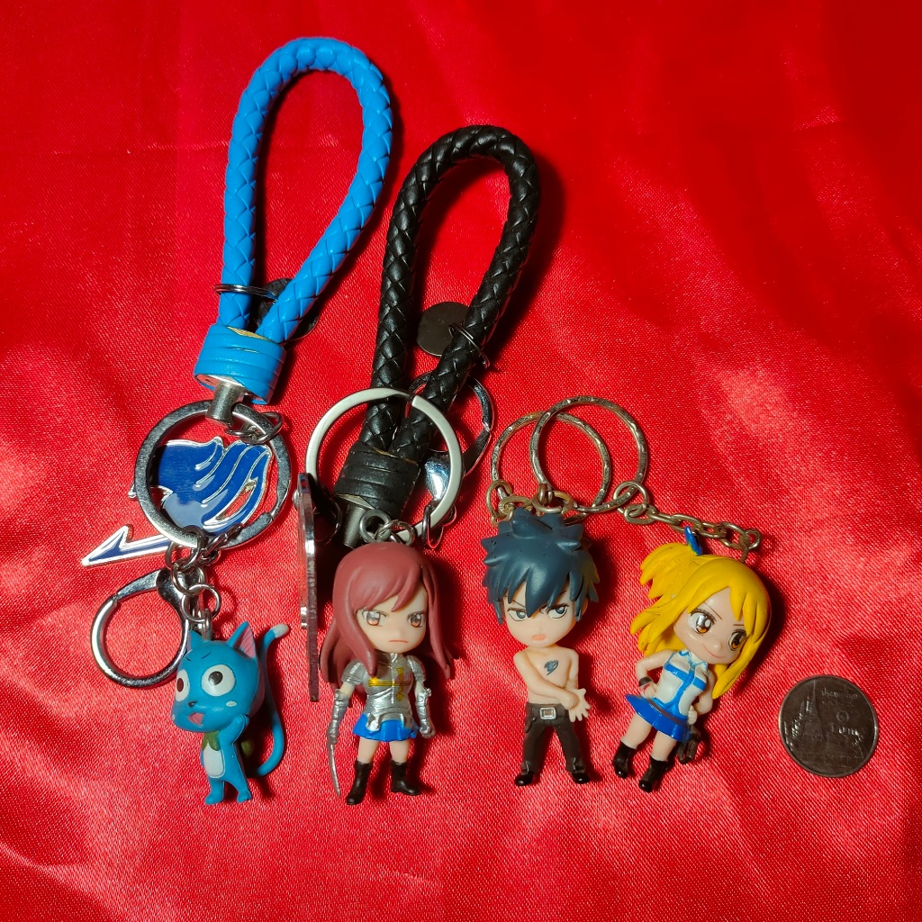 Fairy Tail แฟรี่เทล - แฮปปี้ เอซ่า เกรย์ ลูซี่ Happy Erza Gray Lucy - Anime Keychain Keyring Model อ
