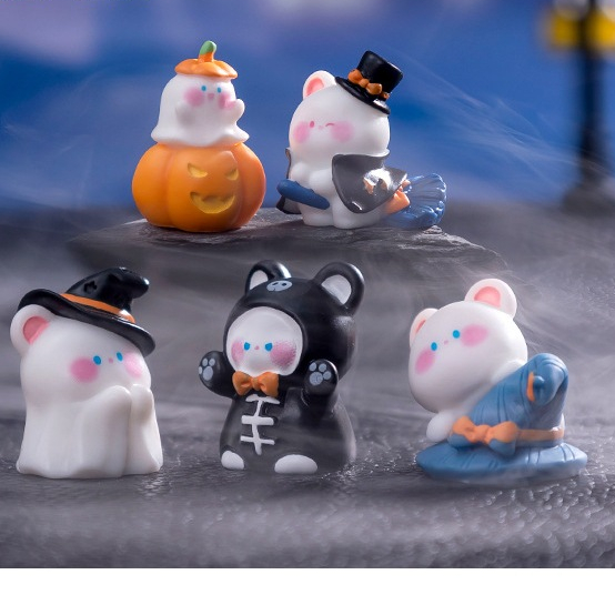 น้องหมีฮาโลวีน V.6 (ราคา/1ชิ้น) ตุ๊กตาแต่งสวน จัดสวนถาด โมเดล ตกแต่งบ้าน ของสะสม พร็อพถ่ายรูป