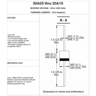 ไดโอด diode 30A10 กันย้อนและrectifier